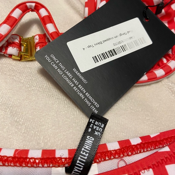 Pretty Little Thing Red Checkered Bikini Set - Picture 3 of 5